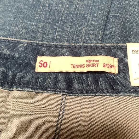 SO High Rise Pleated Denim Tennis Skirt - Picture 8 of 11